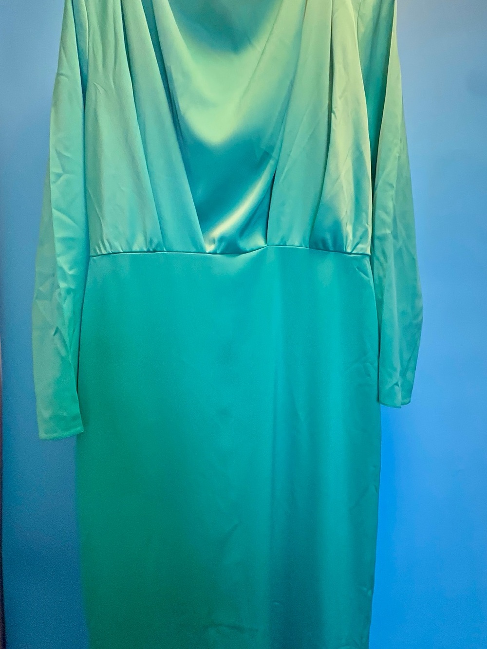 ASOS Teal Long Sleeve Maxi Dress with Cowl Neck - Picture 4 of 7